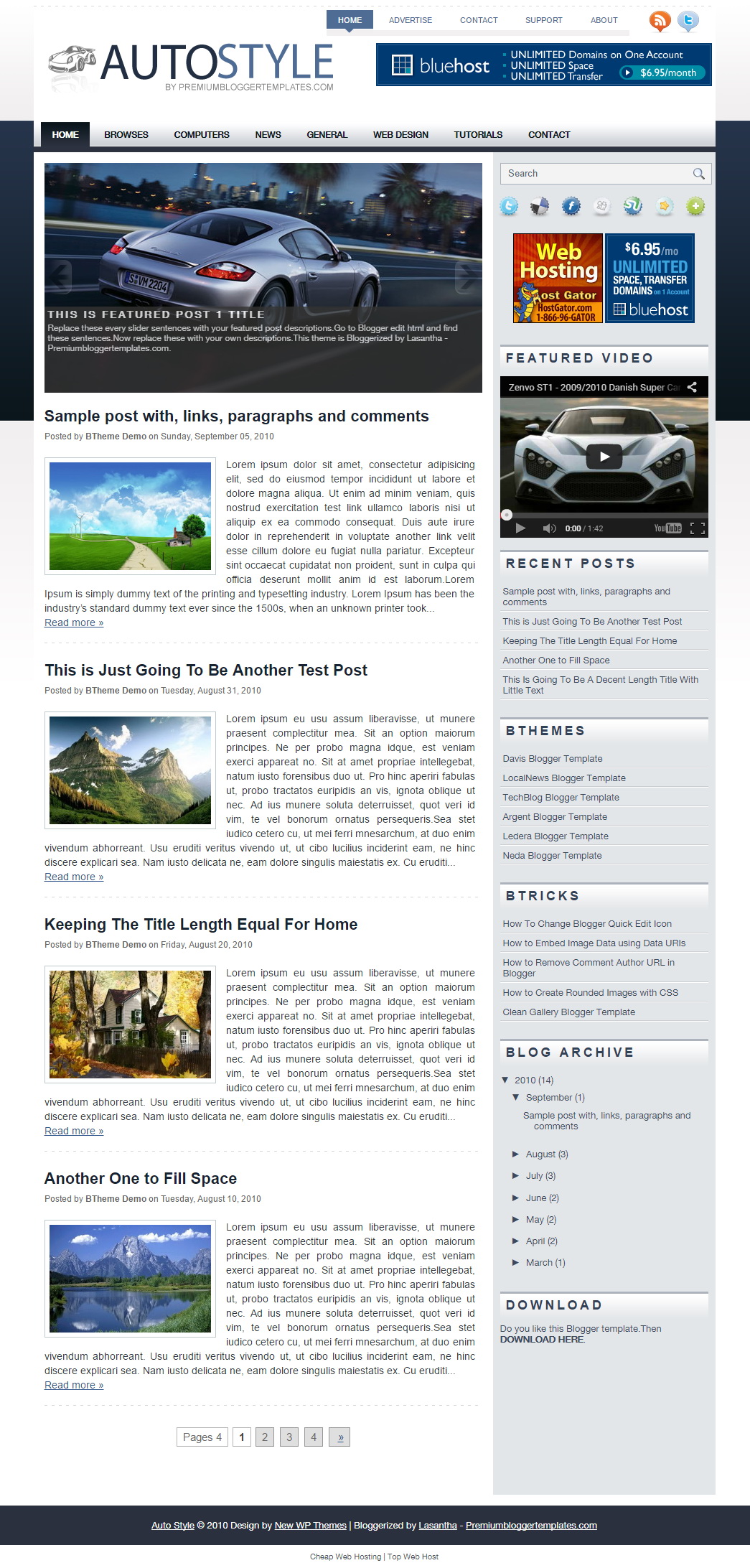 Auto Style Blogger Template