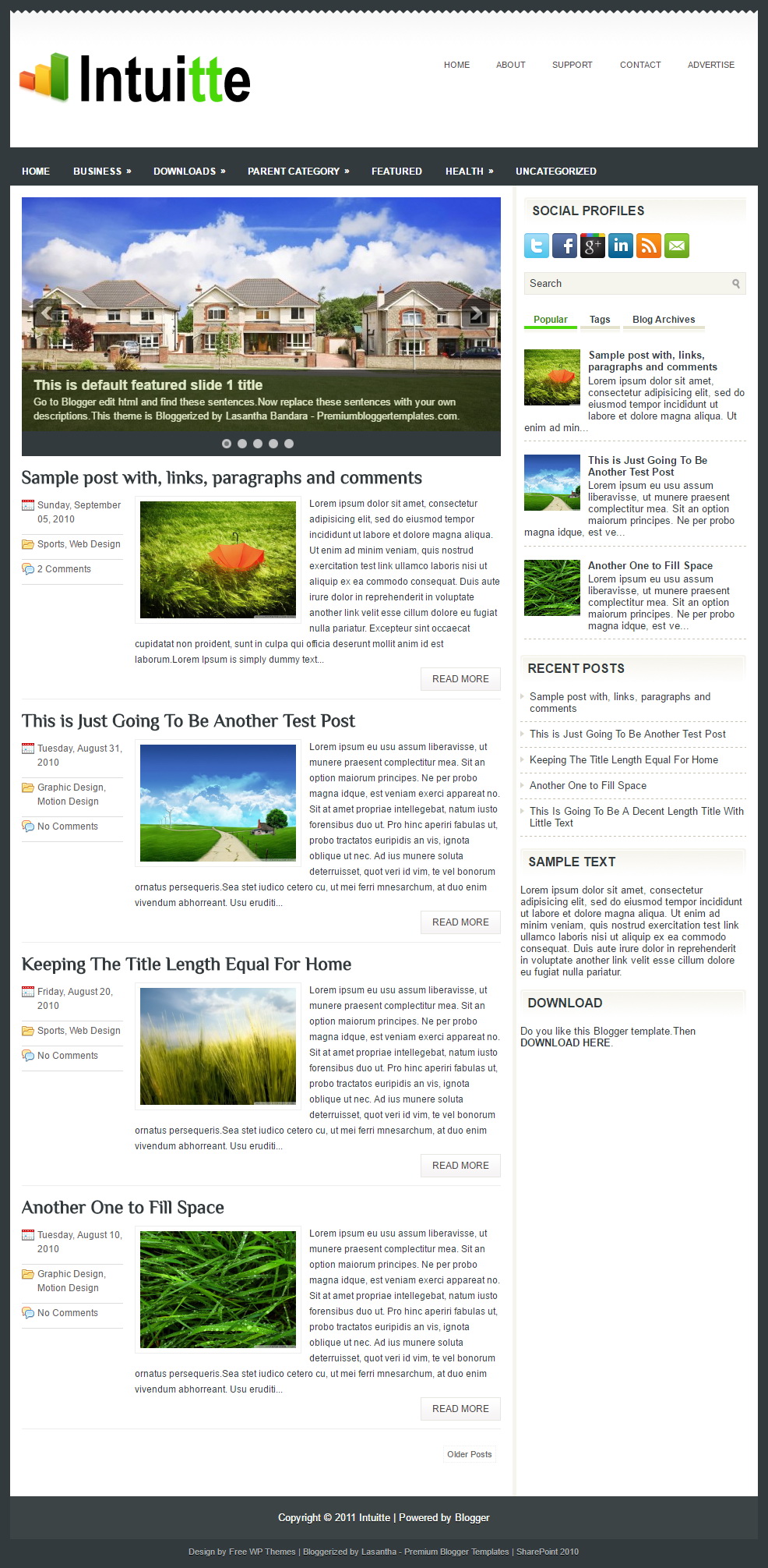 Intuitte Blogger Template