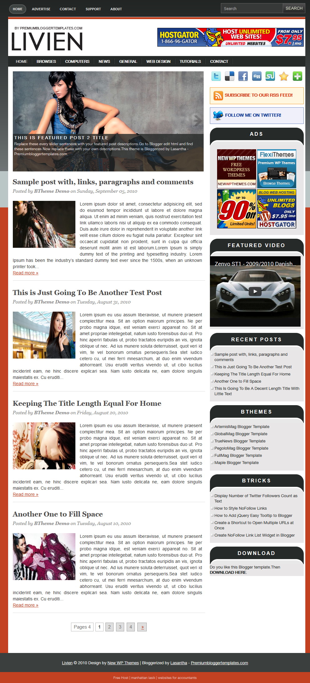 Livien Blogger Template