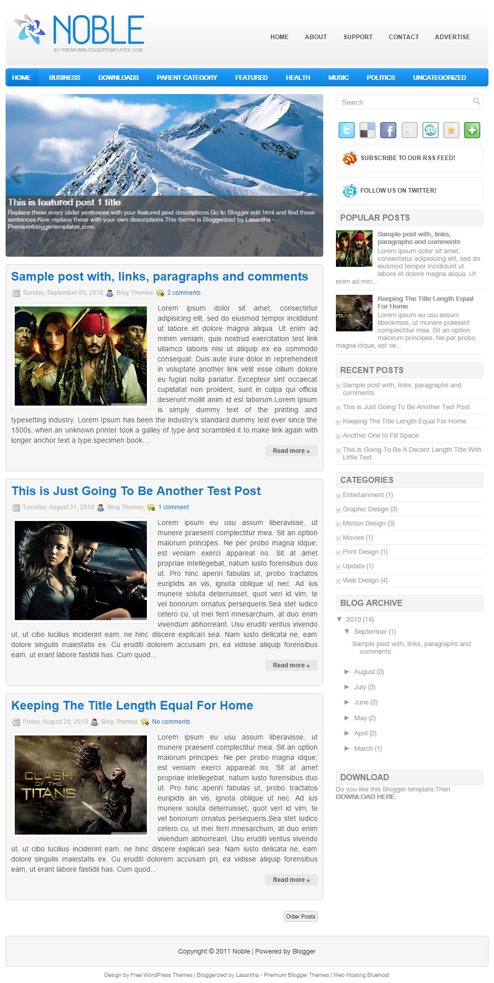 Noble Blogger Template