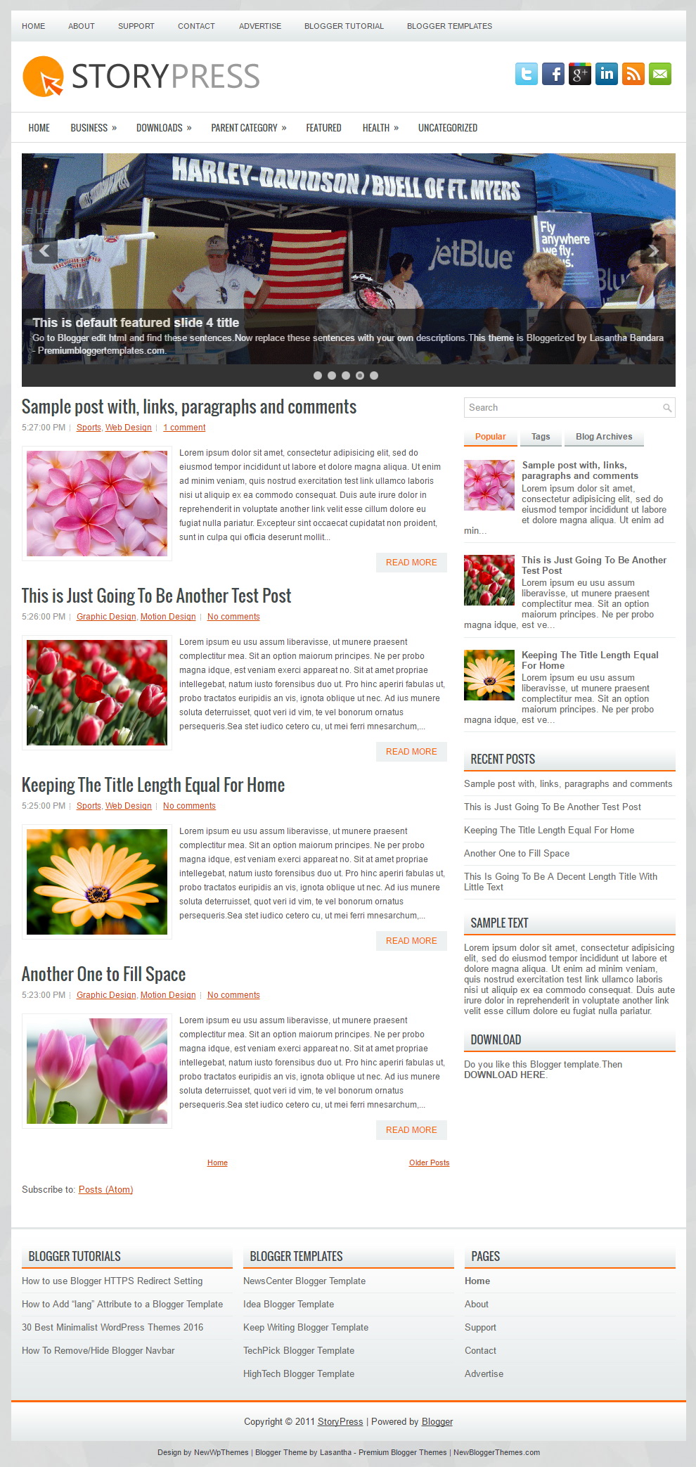 StoryPress Blogger Template
