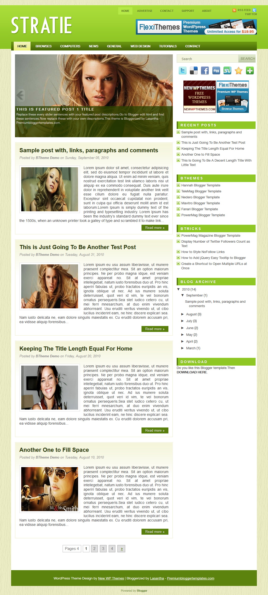 Stratie Blogger Template