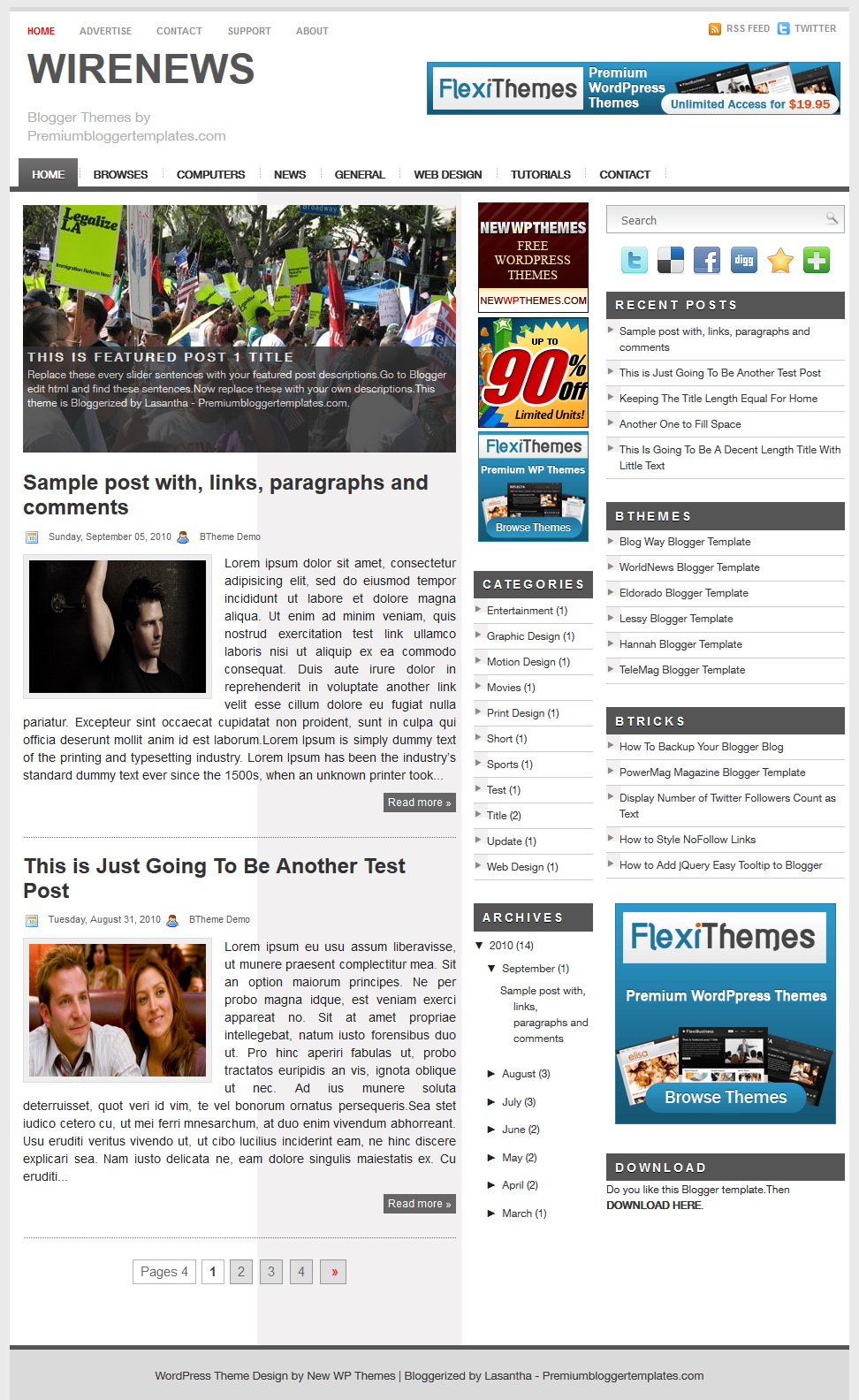 Wire News Blogger Template